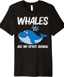 Funny Whale Art For Men Women Orca Narwhal Blue Whales Premium T-Shirt