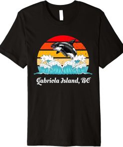 Vintage Gabriola Island BC Distressed Orca Killer Whale Art Premium T-Shirt