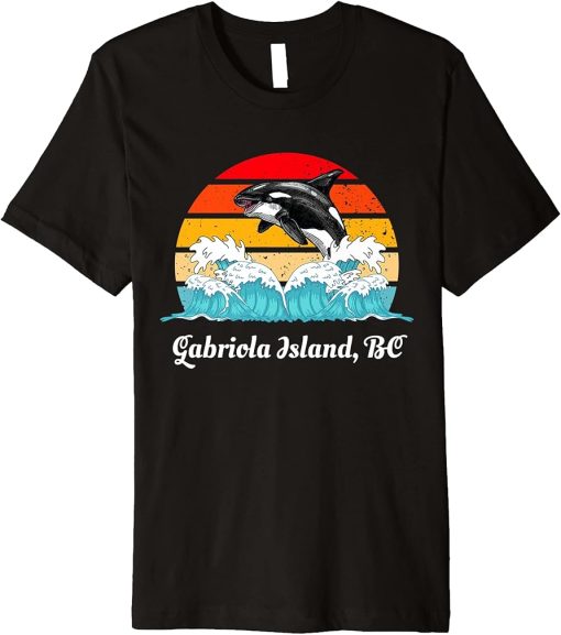 Vintage Gabriola Island BC Distressed Orca Killer Whale Art Premium T-Shirt